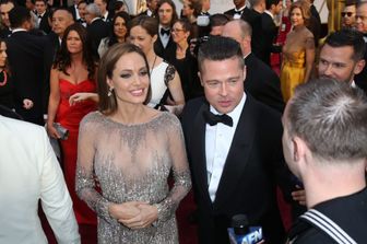 Angelina Jolie e Brad Pitt all'Academy Awards nel 2014 (Afp)