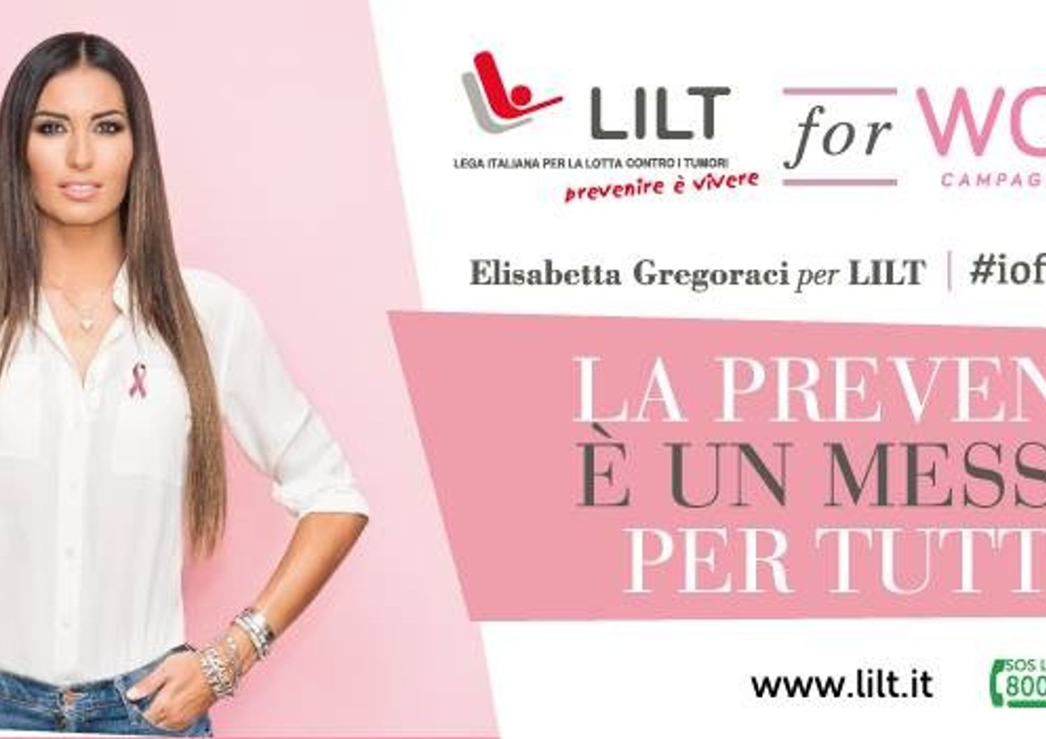 Elisabetta Gregoraci testimonial campagna prevenzione tumori donne (Lilt)