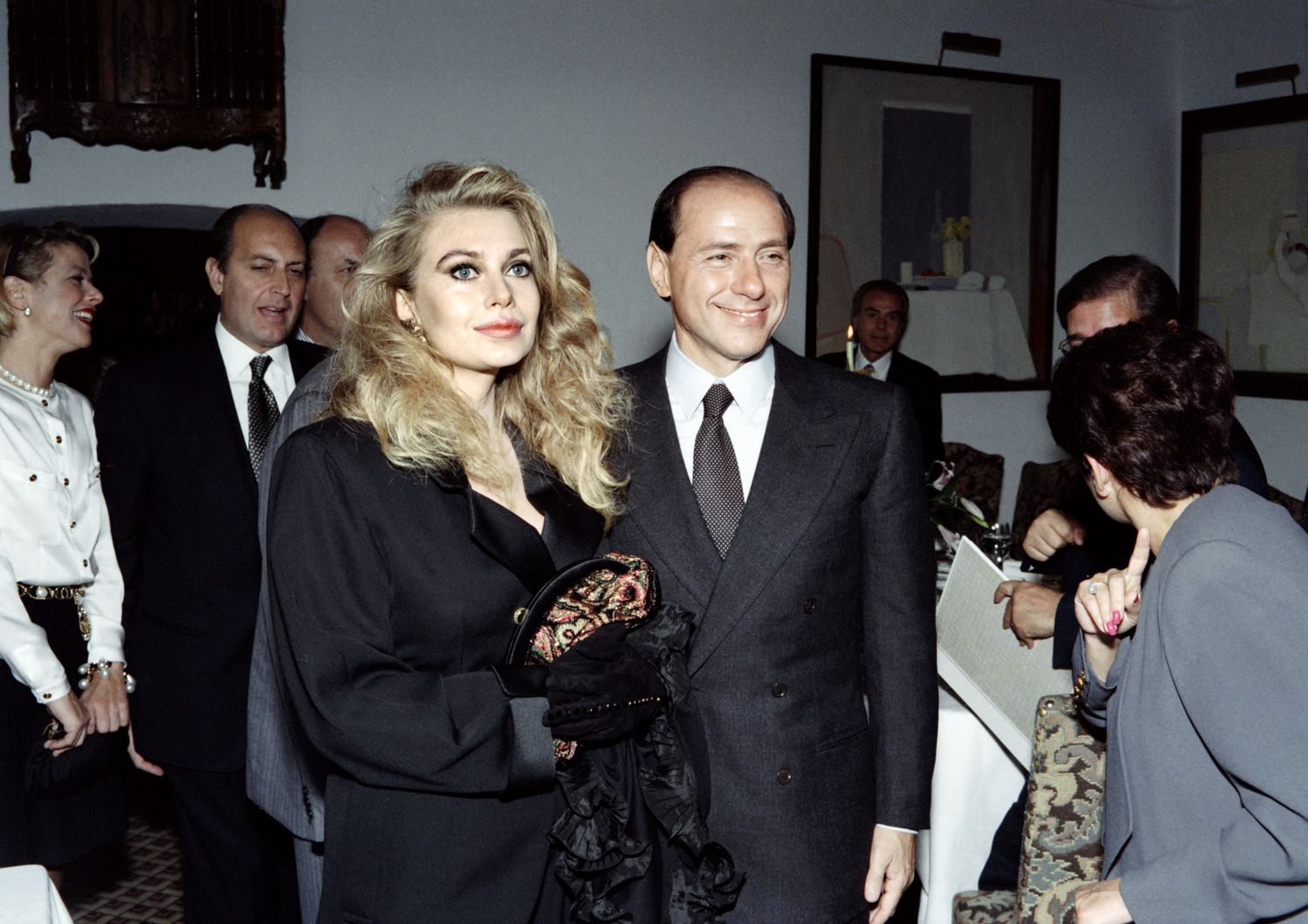 Silvio Berlusconi con la moglie Veronica Lario nel 1991