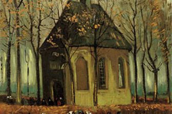 Van Gogh L'uscita dalla chiesa protestante di Nuenen, del 1884&nbsp;