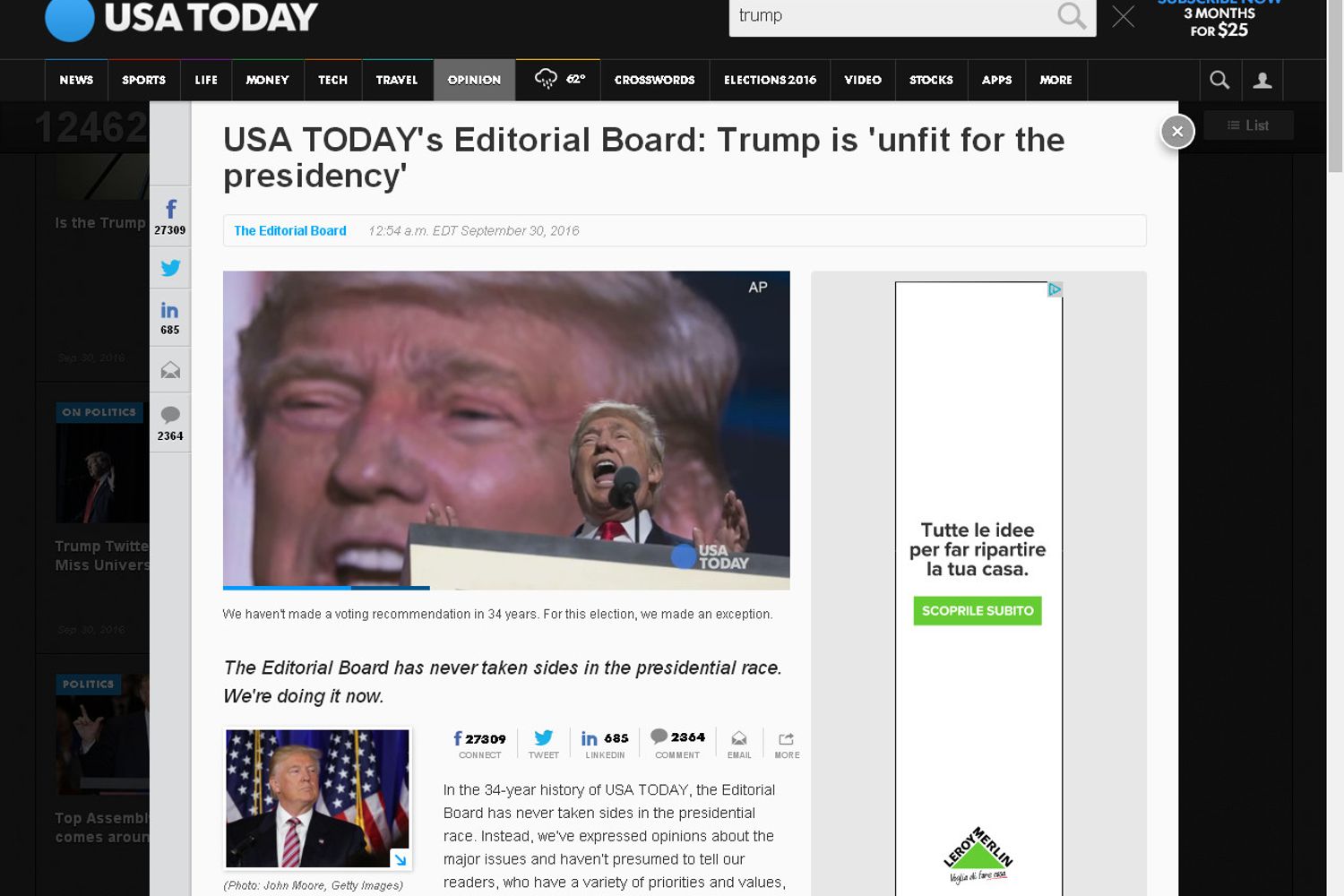 &nbsp;Usa Today - Donald Trump