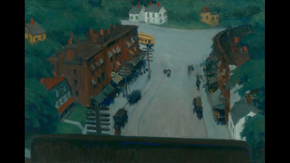 American Village (Cittadina americana) 1912Olio su tela, 66x96,8 cmNew York, Whitney Museum of American Art; Lascito di Josephine N. Hopper&copy; Heirs of Josephine N. Hopper, Licensedby Whitney Museum of American Art