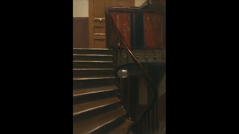 Stairway at 48 rue de Lille, Paris (Scale del 48 di rue de Lille, Parigi) 1906Olio su tavola, 32,7x23,7 cm New York, Whitney Museum of American Art; Lascito di Josephine N. Hopper&copy; Heirs of Josephine N. Hopper, Licensedby Whitney Museum of American Art