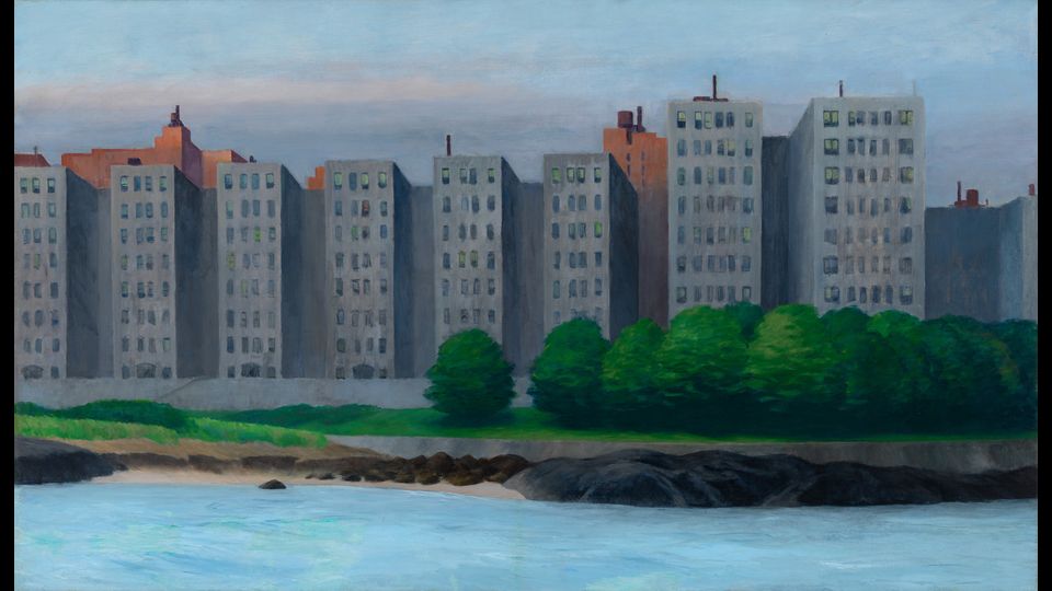 Apartment Houses, East River (Case ed appartamenti, East River) 1930 circaOlio su tela, 89,1x152,7 cm New York, Whitney Museum of American Art; Lascito di Josephine N. Hopper&copy; Heirs of Josephine N. Hopper, Licensed by Whitney Museum of American Art