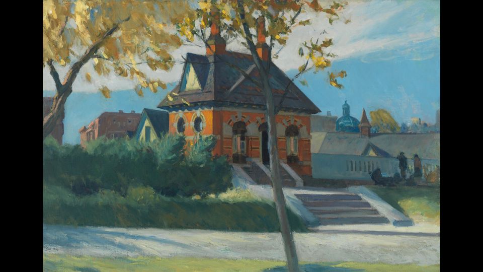 Small Town Station (Stazione di una piccolo citt&agrave;) 1918-1920&nbsp;Olio su tela, 66,7x97,3 cm New York, Whitney Museum of American Art; Lascito di Josephine N. Hopper&copy; Heirs of Josephine N. Hopper, Licensed by Whitney Museum of American Art