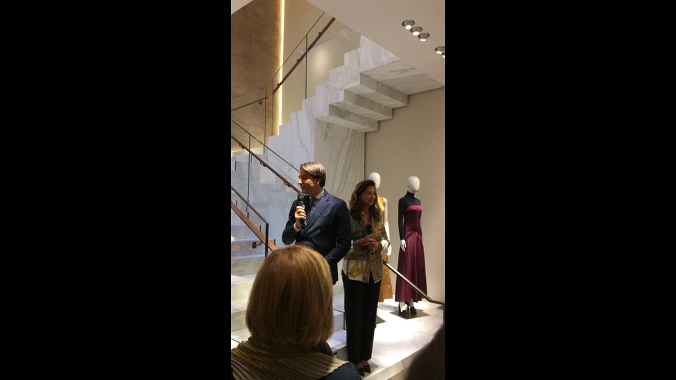 Il presidente Axel Dumas e Francesca di Carrobio, Ad Hermes Italia, presentano la nuova boutique romana. Foto di Luisa Berti - Agi&nbsp;