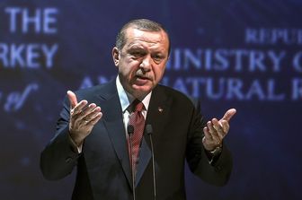 presidente turco Recep Tayyip Erdogan chiude  cerimonia apertura lavori WEC - World Energy Council a Istanbul (Afp)