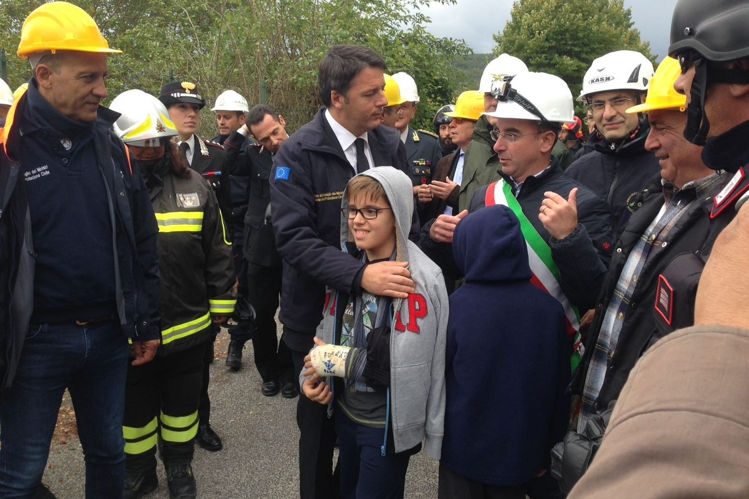 Renzi ad Accumoli (foto di Paolo Giomi)