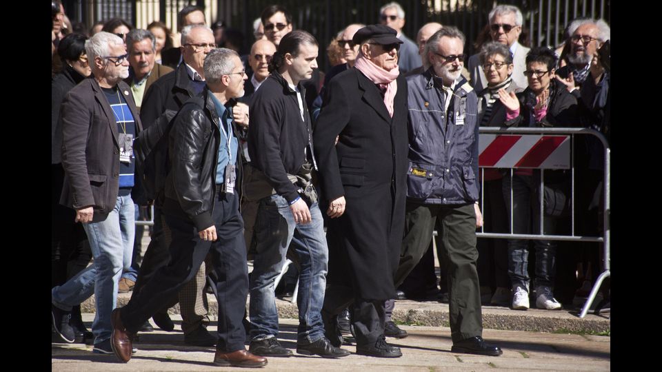 Dario Fo ai funerali di Casaleggio (Agf)