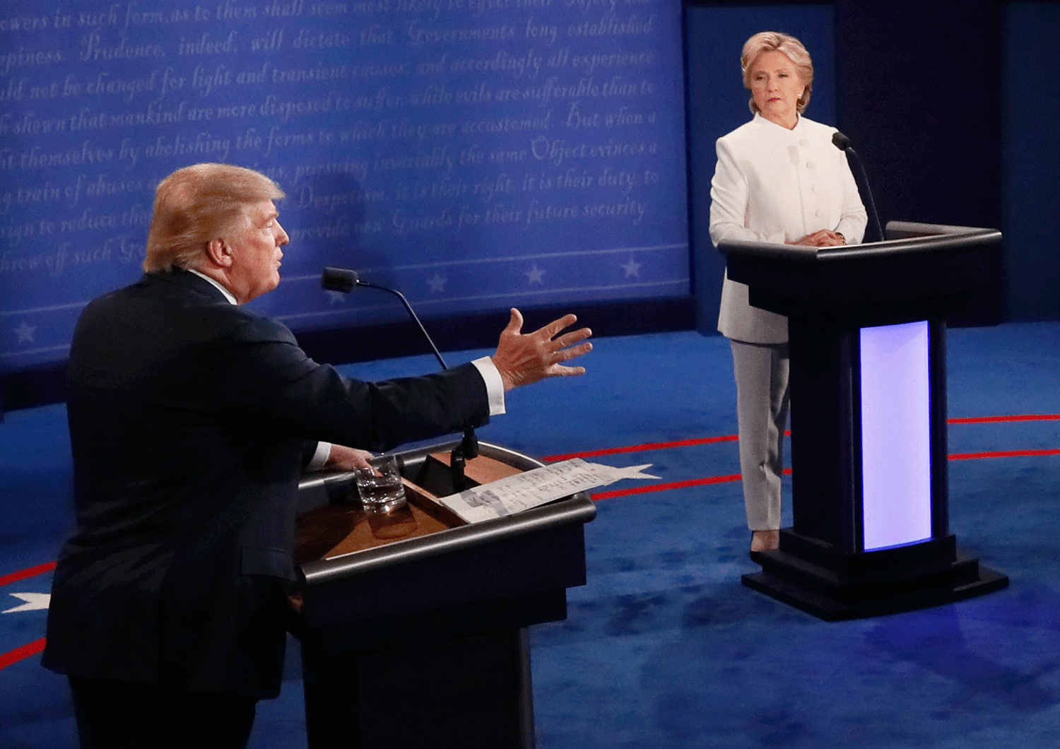 Usa 2016, dibattito tra Trump e Clinton (Afp)&nbsp;