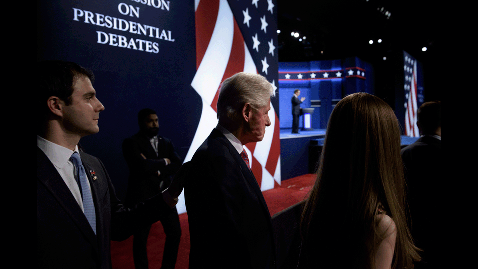 Usa 2016, la famiglia Clinton durante il dibattito sulle presidenziali americane tra Hillary Clinton e Donald Trump ((Afp)&nbsp;