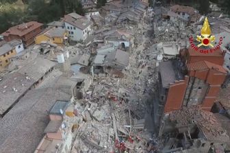 Palazzo Rosso Amatrice (foto Vigili del fuoco)&nbsp;