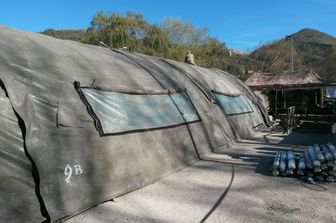 Terremoto montaggio tende (foto da Vincenzo Castellano Agi) 1 novembre 2016&nbsp;