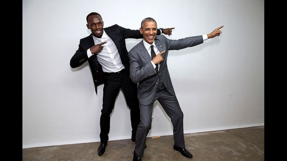 Barack Obama con il campione giamaicano Usain Bolt (flickr)&nbsp;