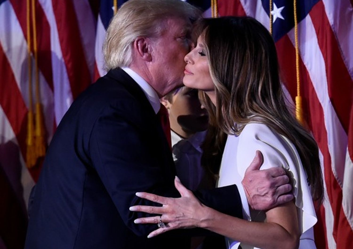 Donald Trump e la moglie Melania (afp)