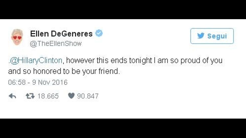 Usa 2016: il tweet di Ellen DeGeneres &nbsp;
