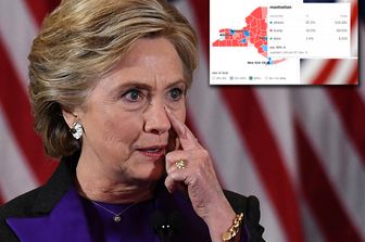 &nbsp;Hillary Clinton Mappa Paese e risultato voto&nbsp;
