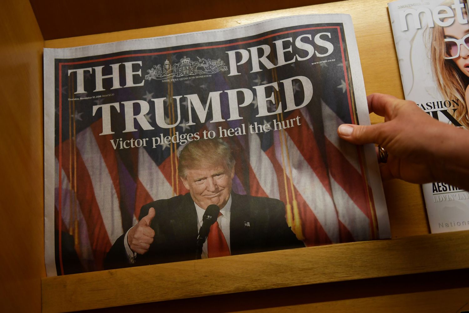 &nbsp;Donald Trump, copertina giornale, quotidiano (Afp)