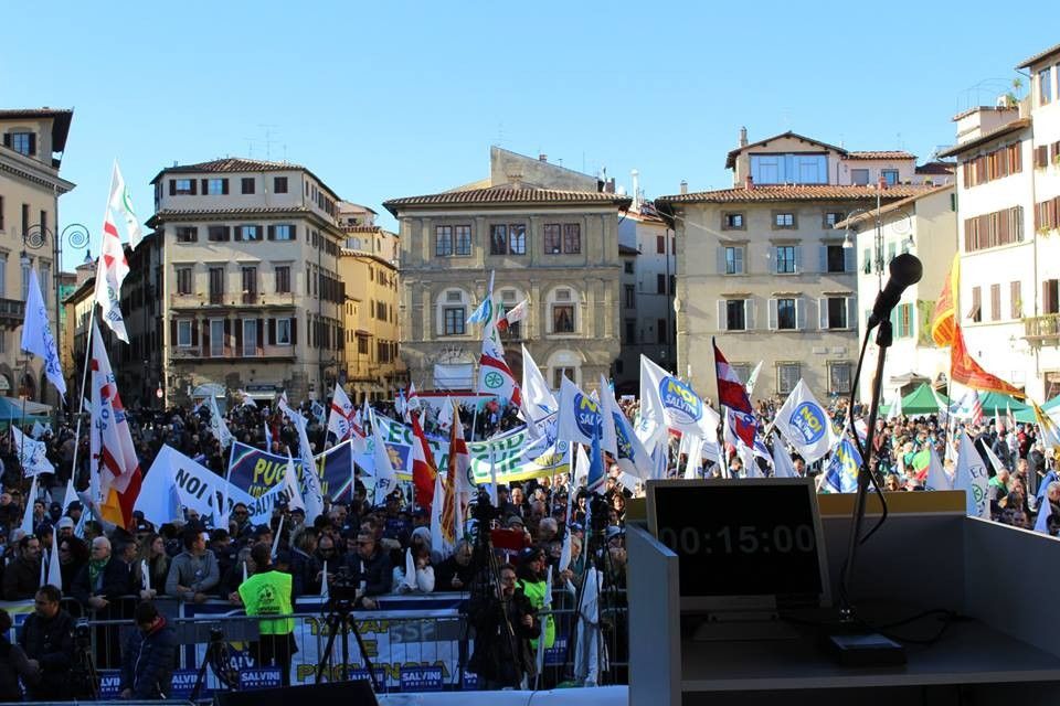 &nbsp;Lega Salvini manifestazione a Firenze (Foto Fb)