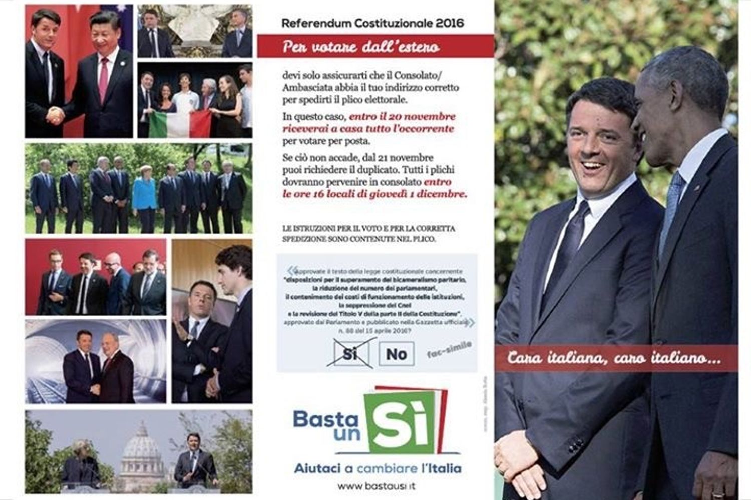 Matteo Renzi, depliant referendum per votare all'estero (Riccardo Luna - direttore Agi)&nbsp;