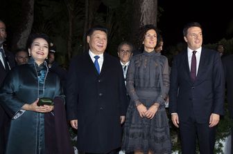 &nbsp;Renzi e Xi-Jinping a Pula con le mogli &nbsp;(foto da sito palazzo chigi)