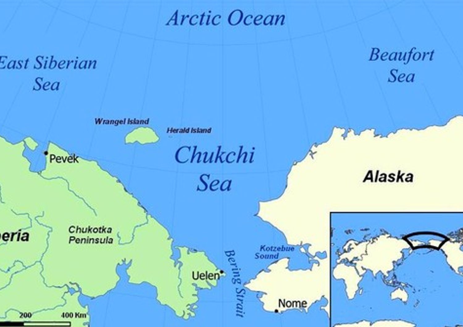 Artico:&nbsp;mare di Chukchi (tra Alaska e Russia) e mare di Beaufort petrolio trivellazioni Usa