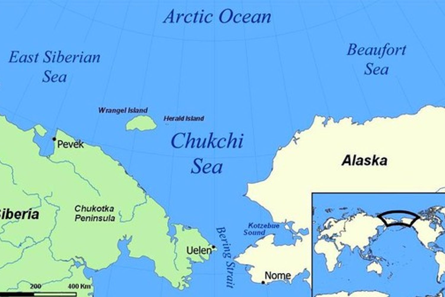 Artico:&nbsp;mare di Chukchi (tra Alaska e Russia) e mare di Beaufort petrolio trivellazioni Usa