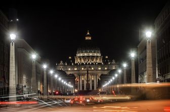 &nbsp;Via della conciliazione illuminata a led (agf)