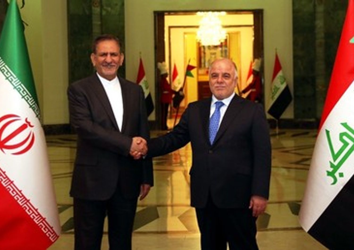 &nbsp;Iran Teheran Primo ministro Haider al-Abadi e vice presidente Eshaq Jahangiri (afp)