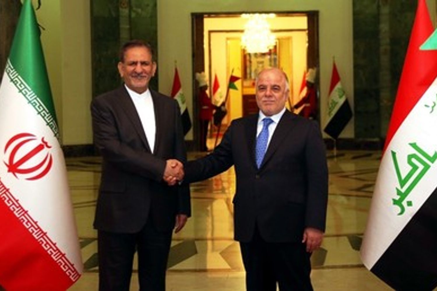 &nbsp;Iran Teheran Primo ministro Haider al-Abadi e vice presidente Eshaq Jahangiri (afp)