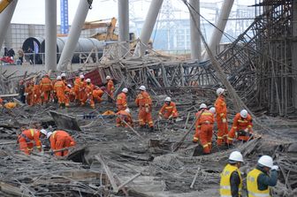 Cina crolla ponteggio (Afp)&nbsp;