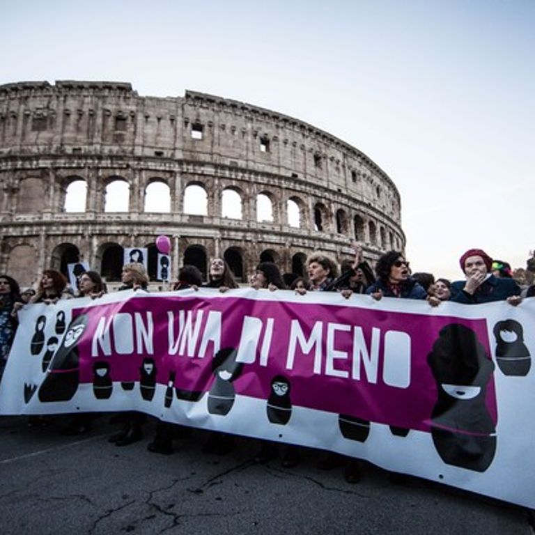 &nbsp;Manifestazione a Roma contro la violenza sulle donne (agf)
