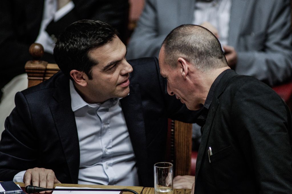 &nbsp;Quando andavano d'accordo: Tspiras e&nbsp;Varoufakis (Afp)