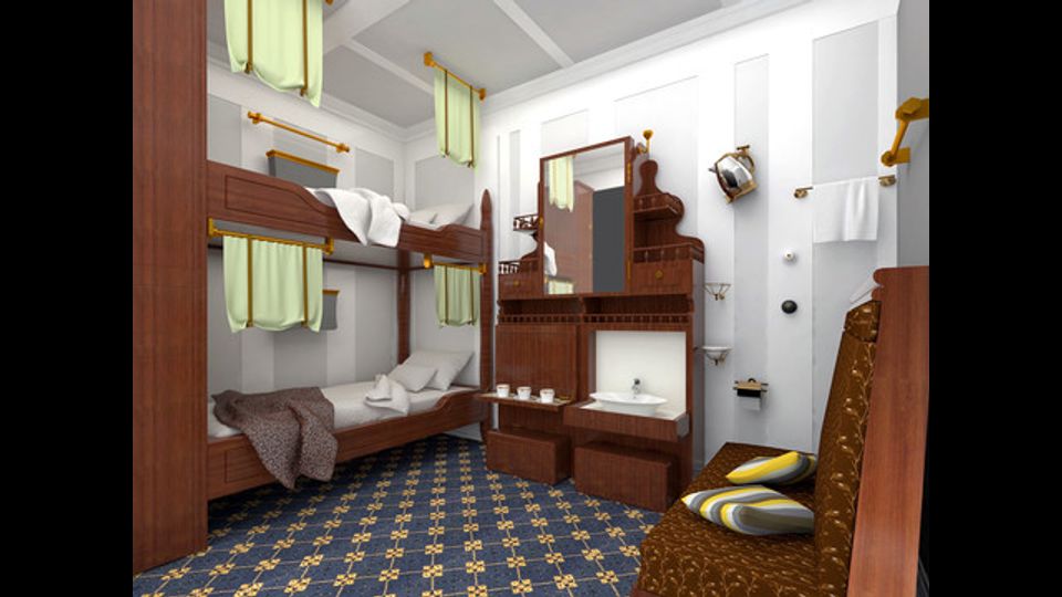 La camera da letto di una cabina di seconda classe (Afp)&nbsp;