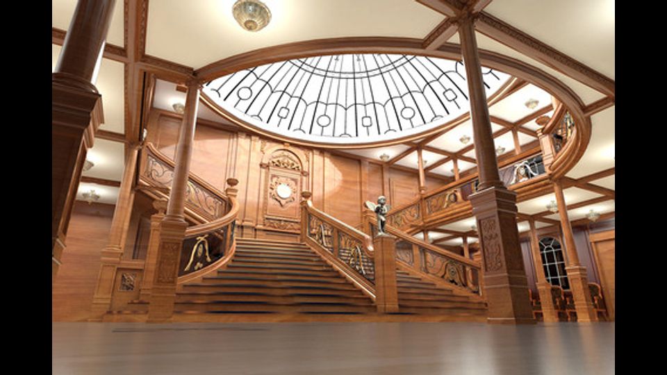 La scalinata del salone principale del Titanic (Afp) &nbsp;