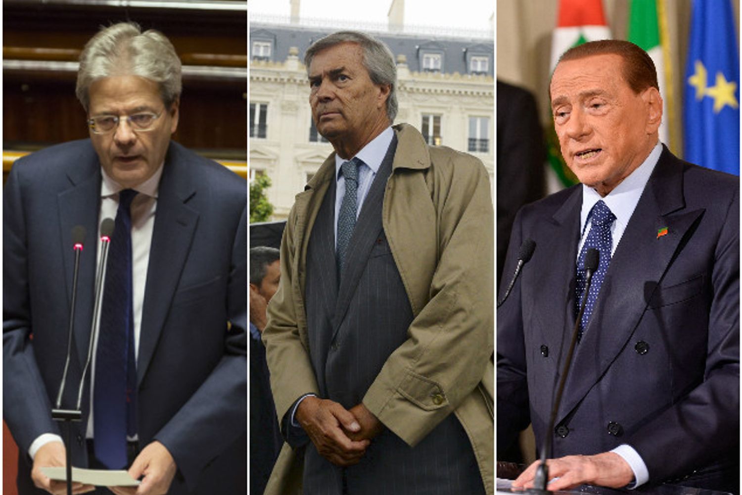 Gentiloni Bollore Berlusconi&nbsp;