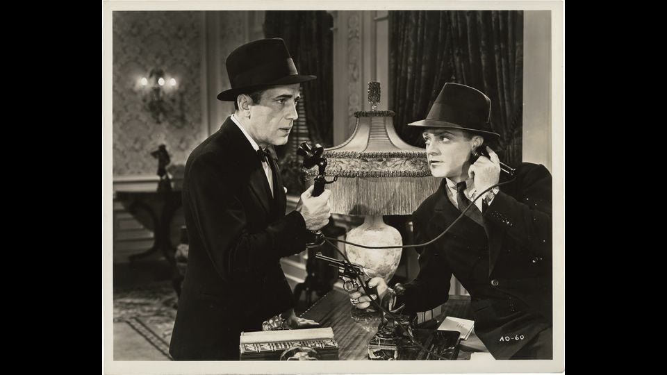 Una scena del film &quot;Gli angeli con la faccia sporca&quot;  (1938) di Michael Curtiz, con Humphrey Bogart, James Cagney (foto Afp)&nbsp;