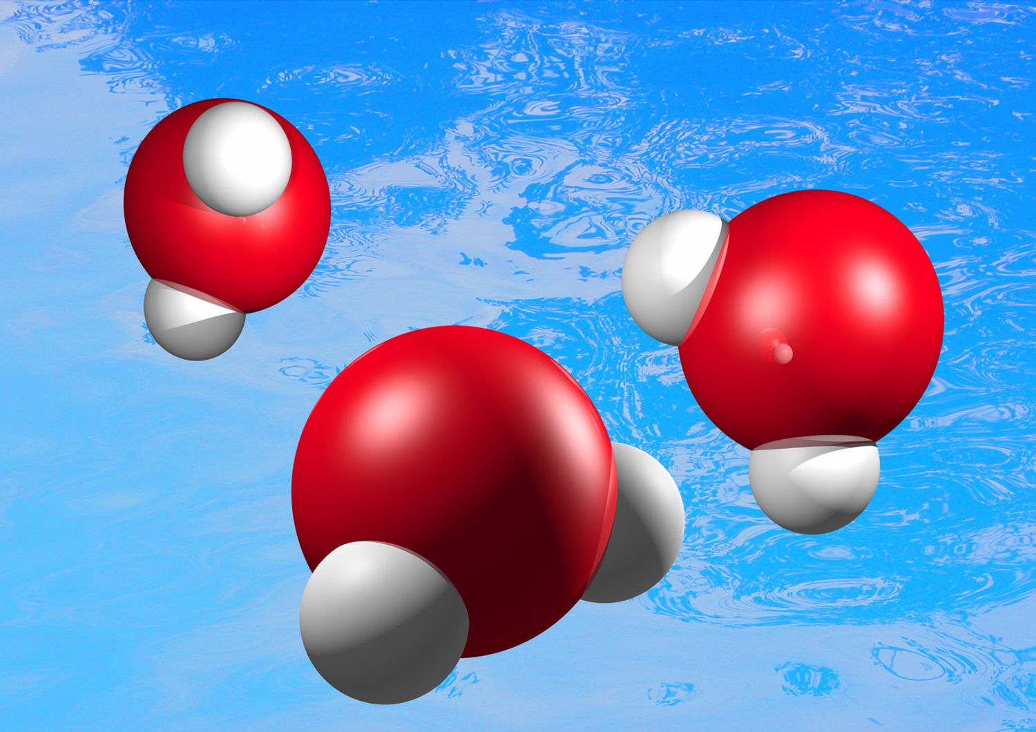 Molecola dell'acqua, formata da un atomo di ossigeno e due atomi di idrogeno (Afp)&nbsp;
