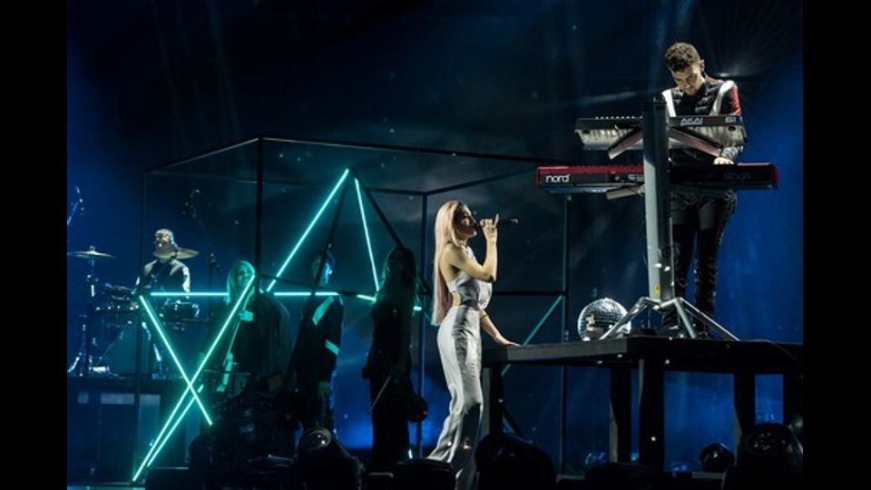 &nbsp;L'esibizione di Rochelle a X Factor (credit Sky)