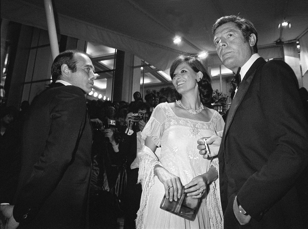 &nbsp;Marcello Mastroianni &nbsp;e Claudia Cardinale al Festival di Cannes, 1976 (Afp)
