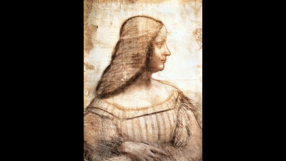 Ritratto di Isabella d'Este: disegno preparatorio eseguito a carboncino, sanguigna e pastello giallo su carta (63x46 cm) databile al 1500 circa e conservato nel Louvre a Parigi&nbsp;