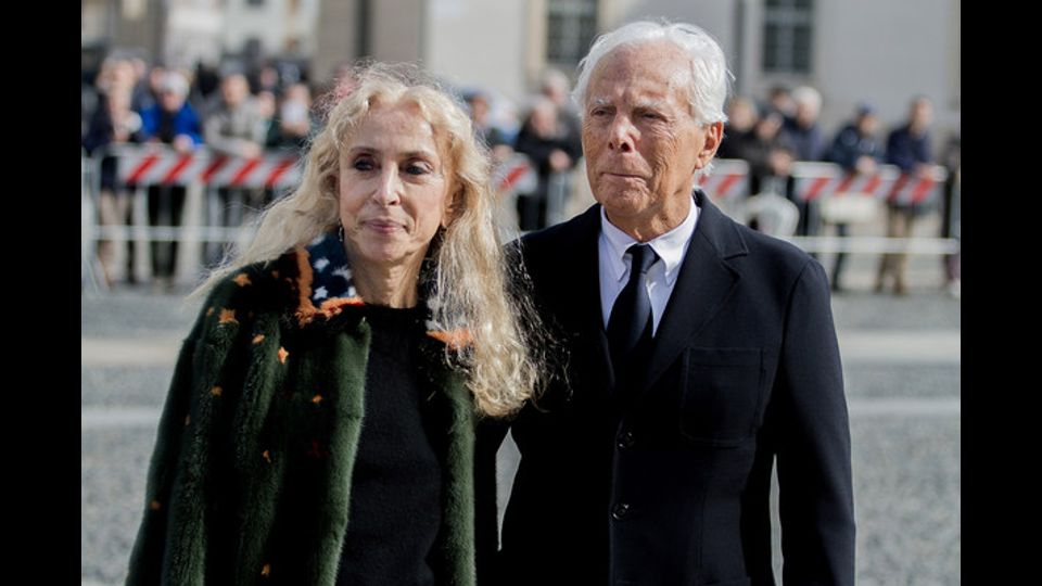 Franca Sozzani e Giorgio Armani (foto Afp)&nbsp;