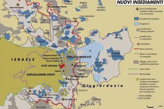 &nbsp;Insediamenti israeliani (fonte Limes)