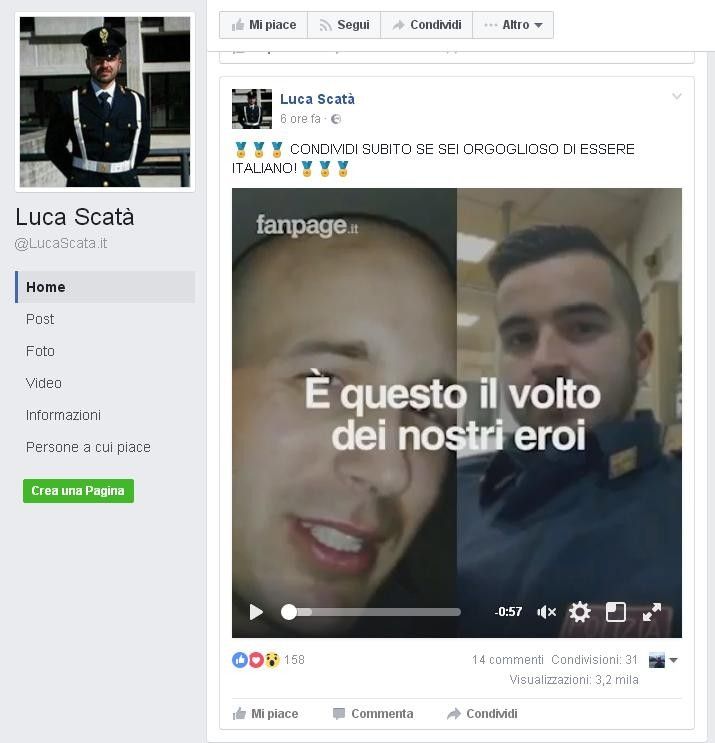&nbsp;Una delle fan page per Luca Scat&agrave;