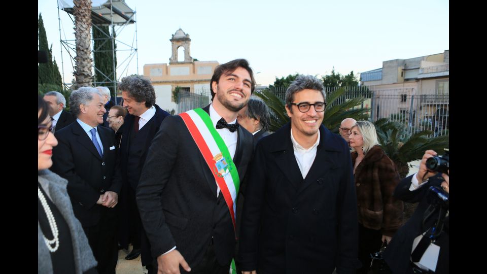 Il sindaco di Bagheria, Patrizio Cinque con il regista e attore Pif (foto museo Guttuso)