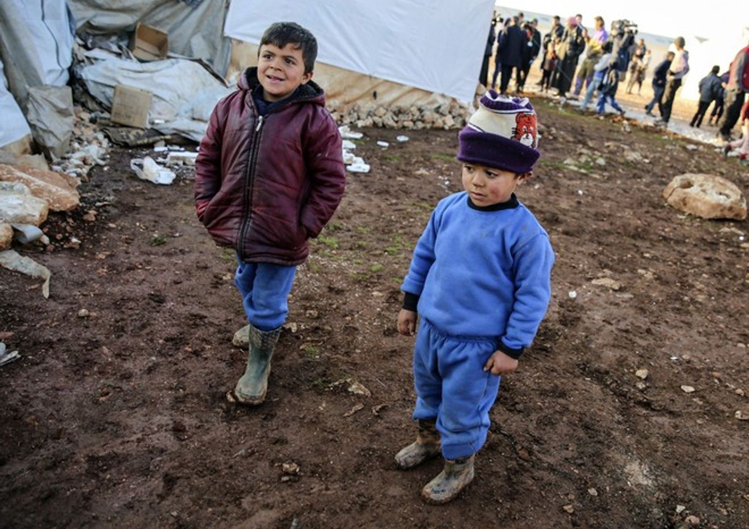 &nbsp;Siria, Aleppo bambini poveri (Afp)