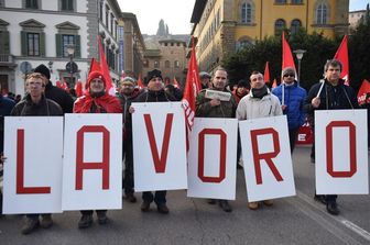 Lavoro, occupazione, jobs act, lavoratori, manifestazione, protesta, riforma lavoro (foto Agf)