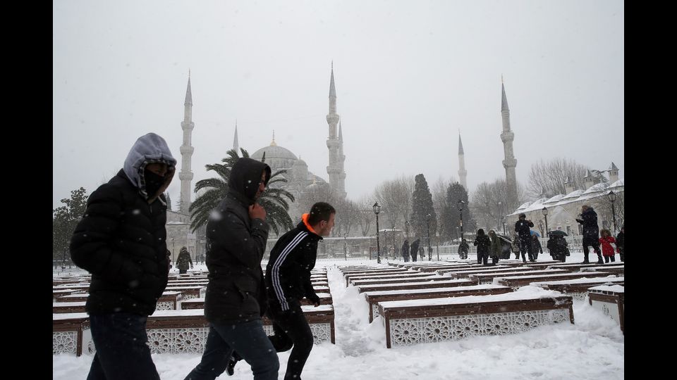 Neve a Istanbul, Turchia (foto Afp)