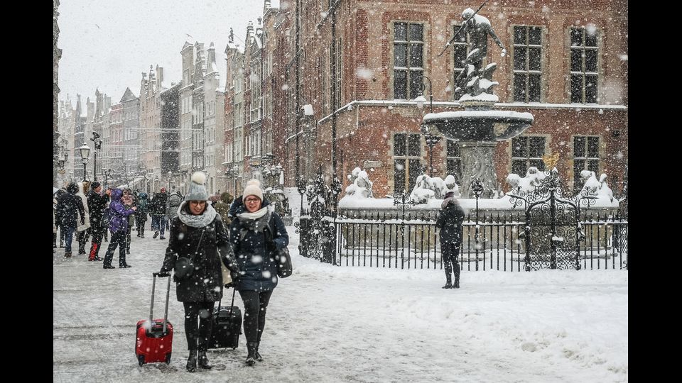 &nbsp;Neve in Polonia, Gdanska (foto Afp)