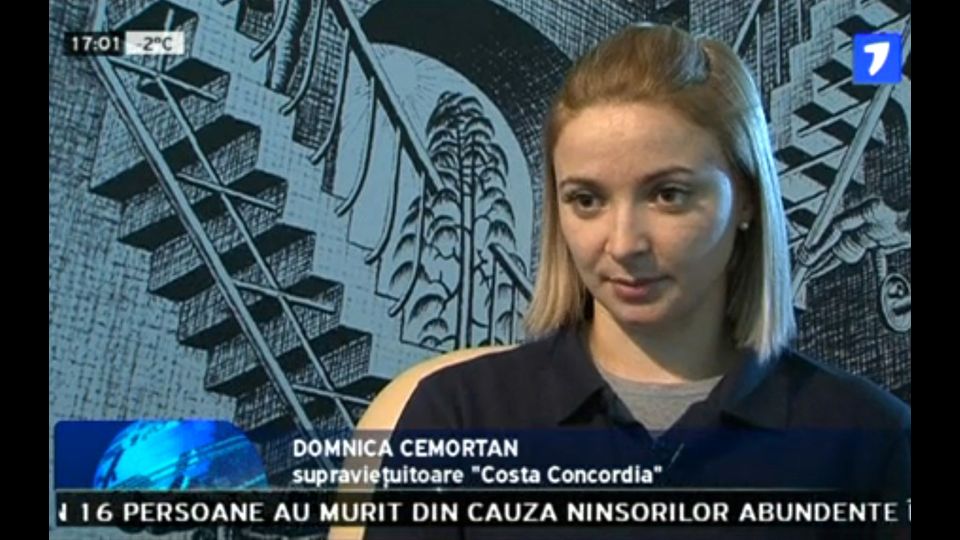 La 25enne moldava che era a bordo della Costa Concordia la notte del disastro davanti all'isola del Giglio (Afp)